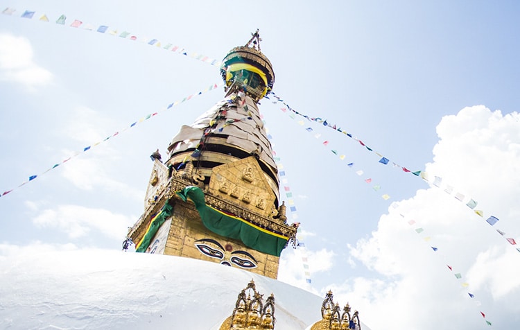 Buddhist stupa at Swyambhu - symbolizing the essence of Buddha's teachings - the Abhidharma
