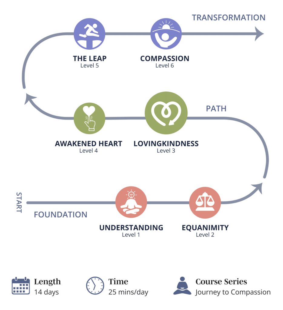 Graphic showing Mindwork's Level 3 - Loving Kindness path progression